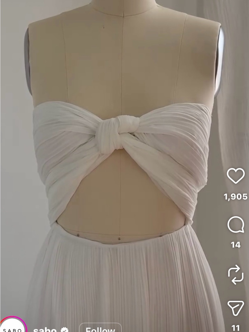 SABO White Cut Out Pleated Maxi Dress - Picture 10 of 15